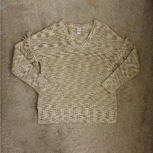 Women’s Small Oversized American Rag Beige V-Neck Sweater